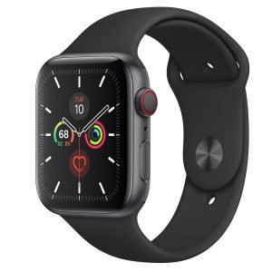 Apple Watch Series 5 Aluminum 44mm GPS+Cellular (Good Condition)(B-) Renewed - Space Black (Battery 80%+)