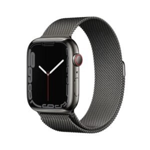 Apple Watch Series 7 Stainless Steel 41mm GPS (Fair Condition)(C+) Renewed - Graphite (Battery 85%+)