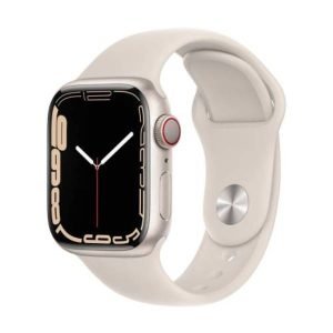 Apple Watch Series 7 Aluminum 41mm GPS+Cellular (Good Condition)(B-) Renewed - Starlight (Battery 80%+)